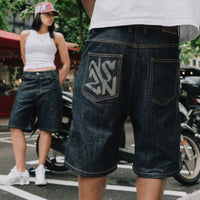 RAW DENIM JORTS