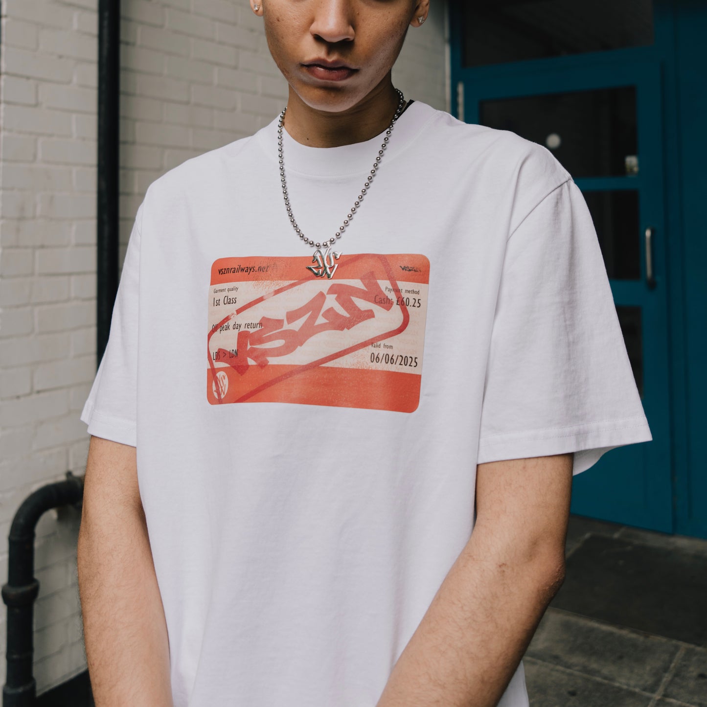 TRAIN TICKET TEE - WHITE