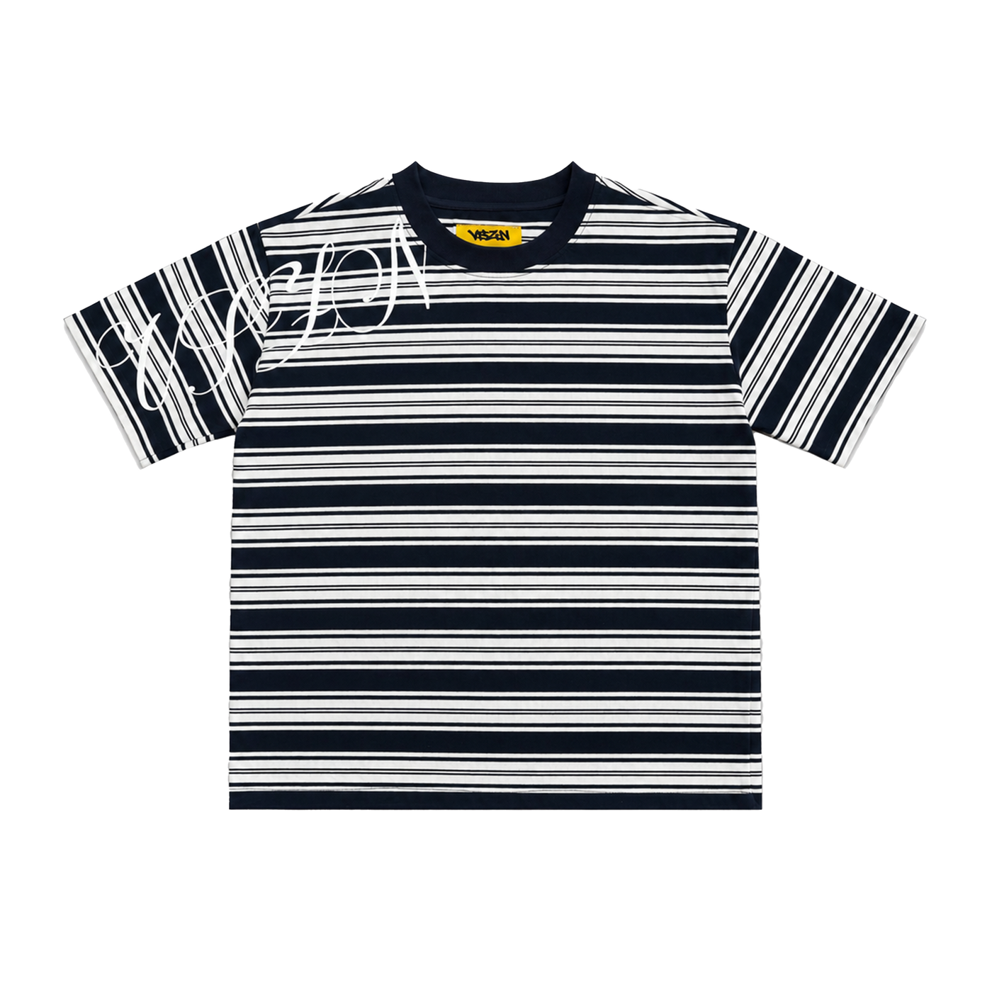 STRIPED TEE - NAVY