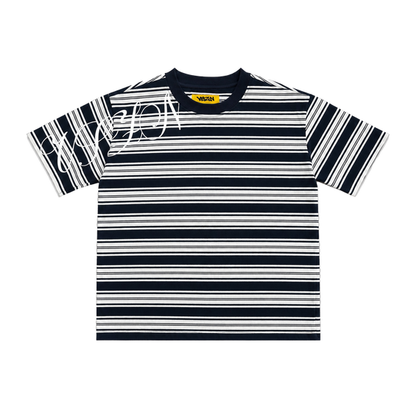 STRIPED TEE - NAVY