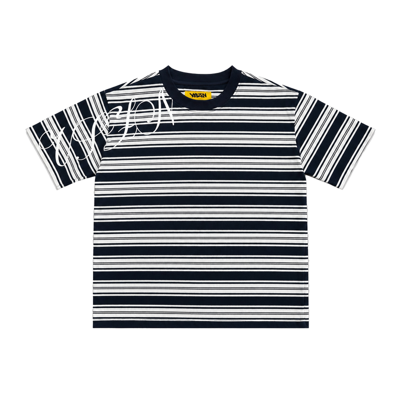 STRIPED TEE - NAVY