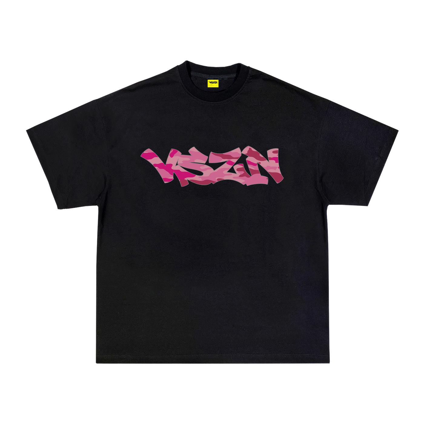 PINK CAMO TEE - BLACK