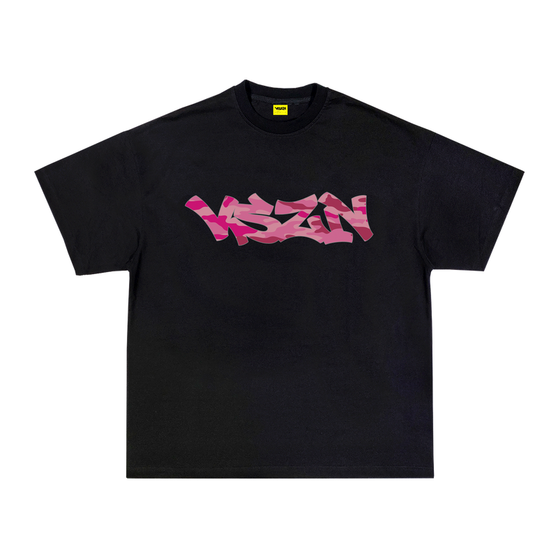 PINK CAMO TEE - BLACK