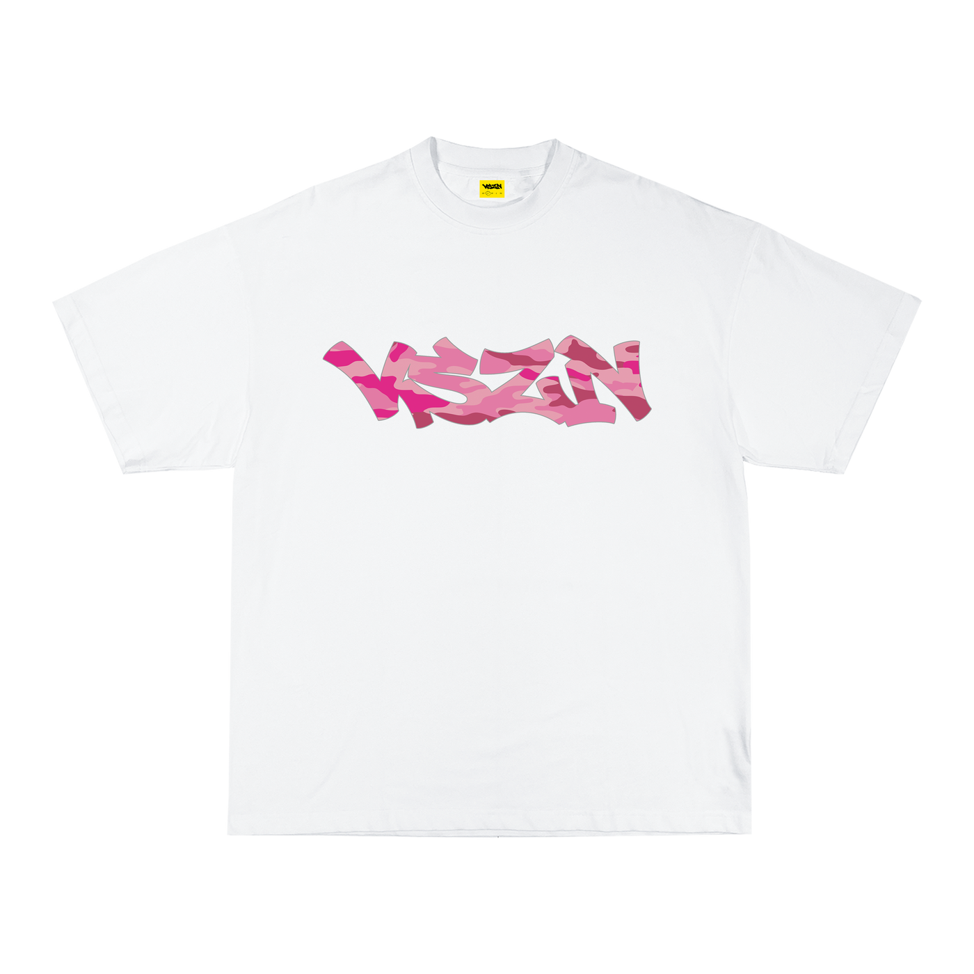 PINK CAMO TEE - WHITE