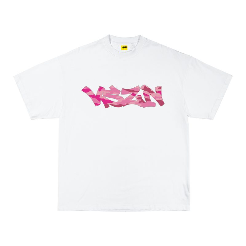 PINK CAMO TEE - WHITE