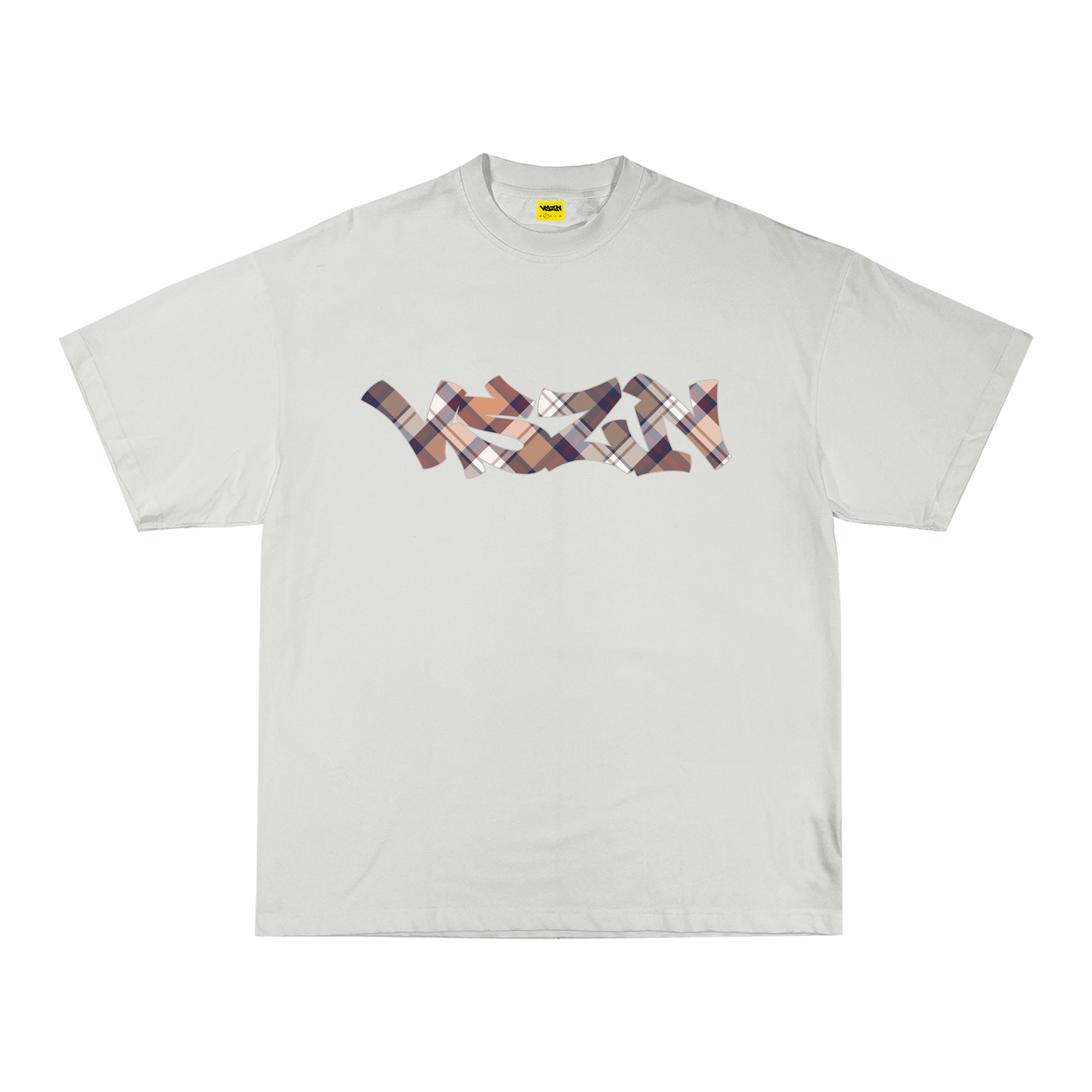 PLAID TEE - BONE