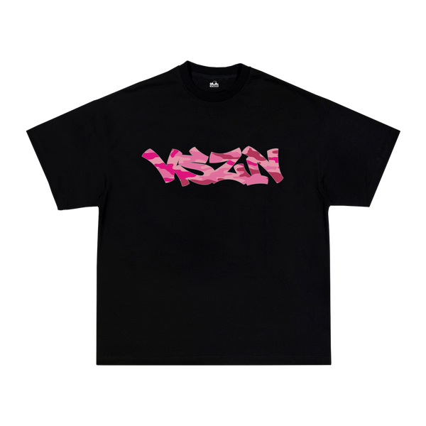 PINK CAMO TEE - BLACK