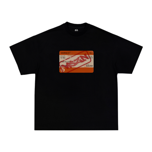 TRAIN TICKET TEE - BLACK