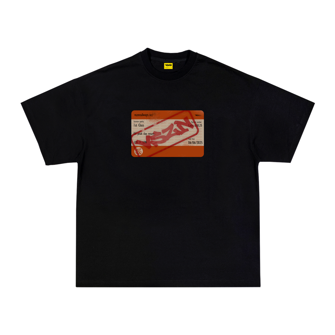 TRAIN TICKET TEE - BLACK