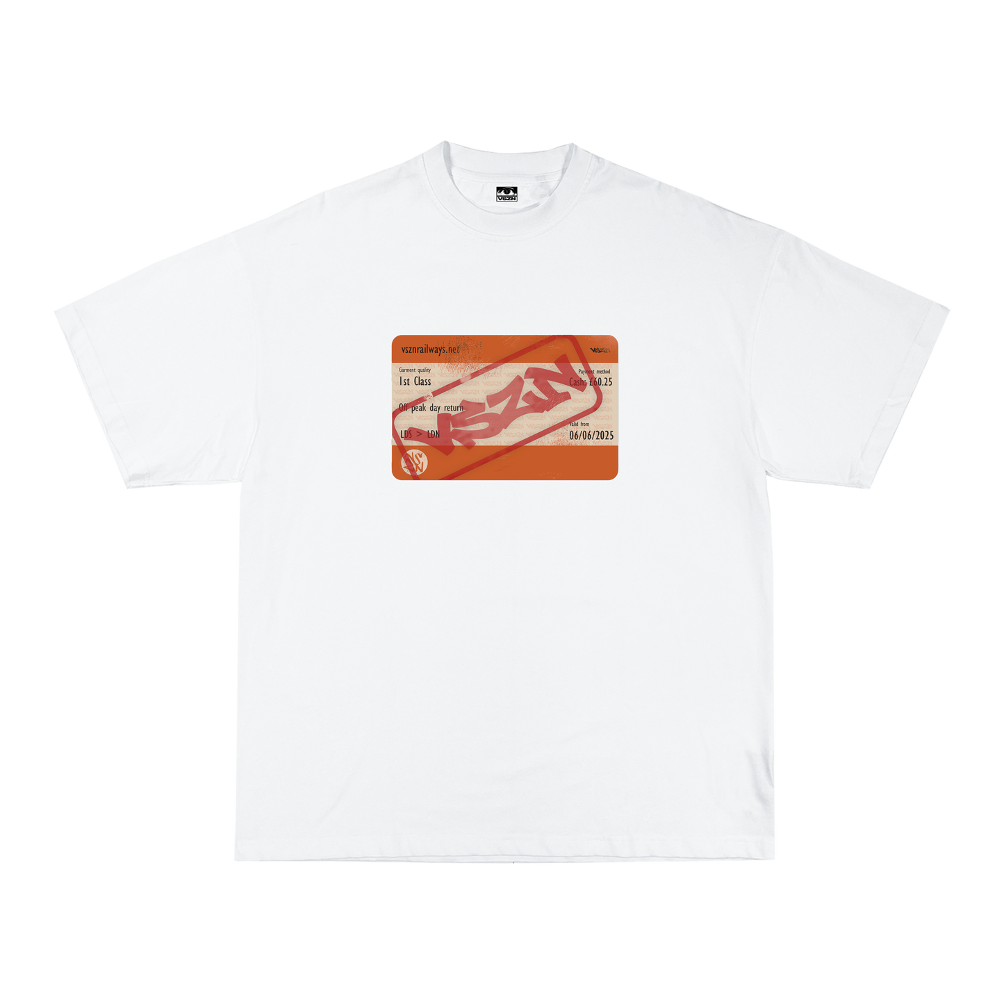 TRAIN TICKET TEE - WHITE