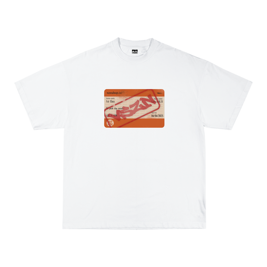 TRAIN TICKET TEE - WHITE