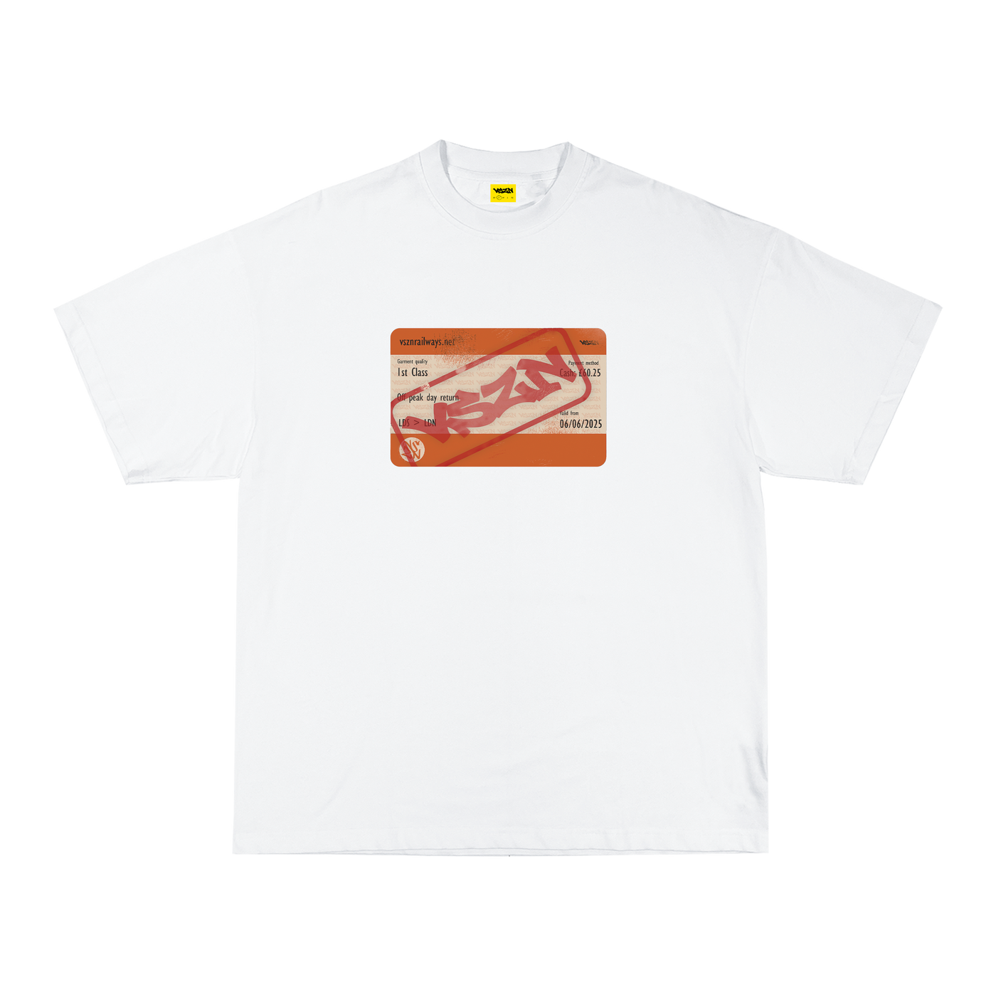 TRAIN TICKET TEE - WHITE