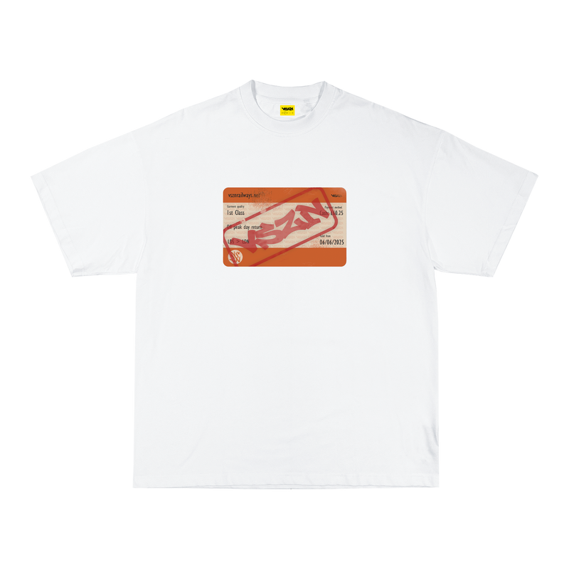 TRAIN TICKET TEE - WHITE