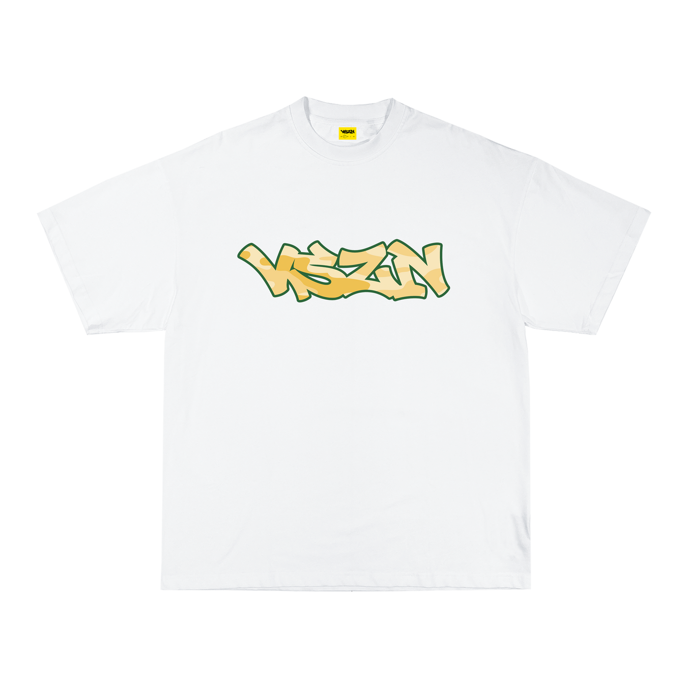 YELLOW CAMO TEE - WHITE