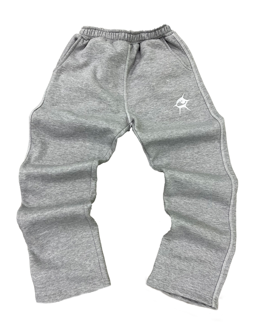 Reverse-Stitch Joggers (Light Grey)