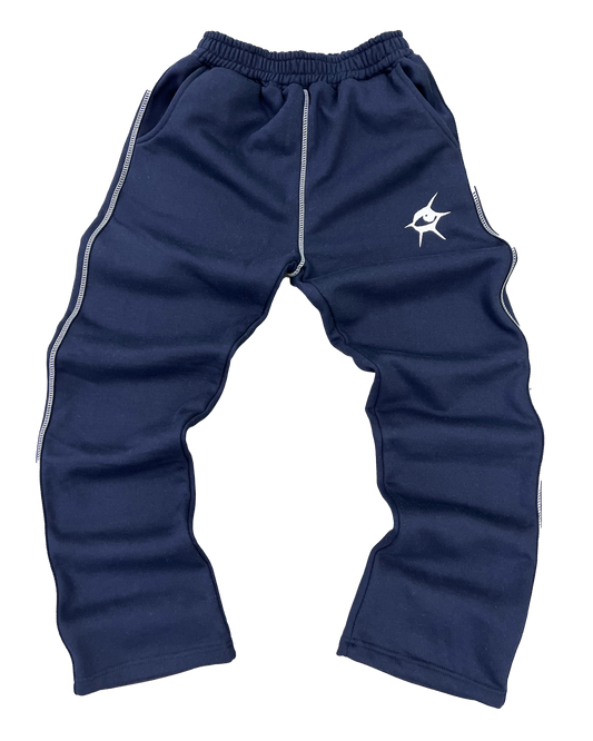 Reverse-Stitch Joggers (Navy Blue)