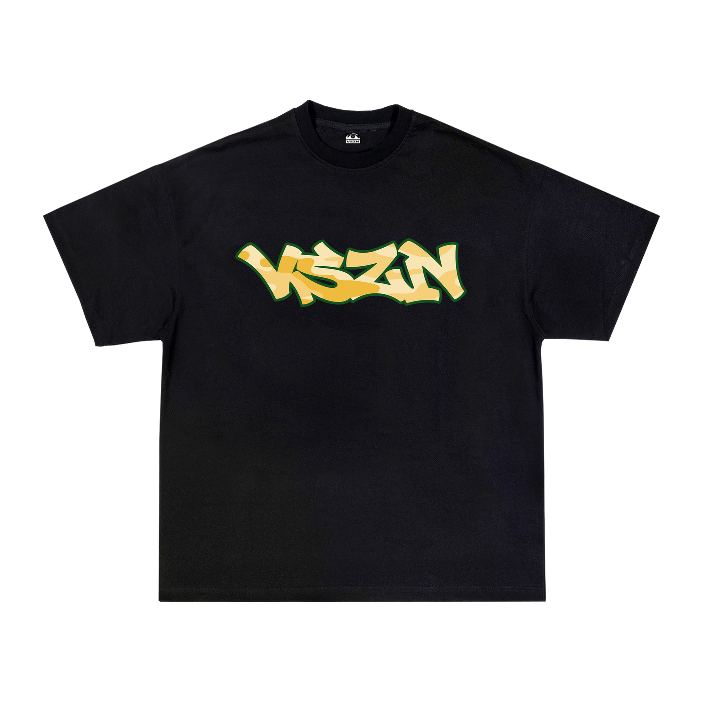 YELLOW CAMO TEE - BLACK